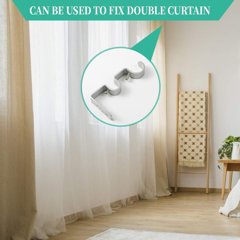 Anndason Heavy Duty Curtain Rod Brackets Double Curtain Rod Brackets