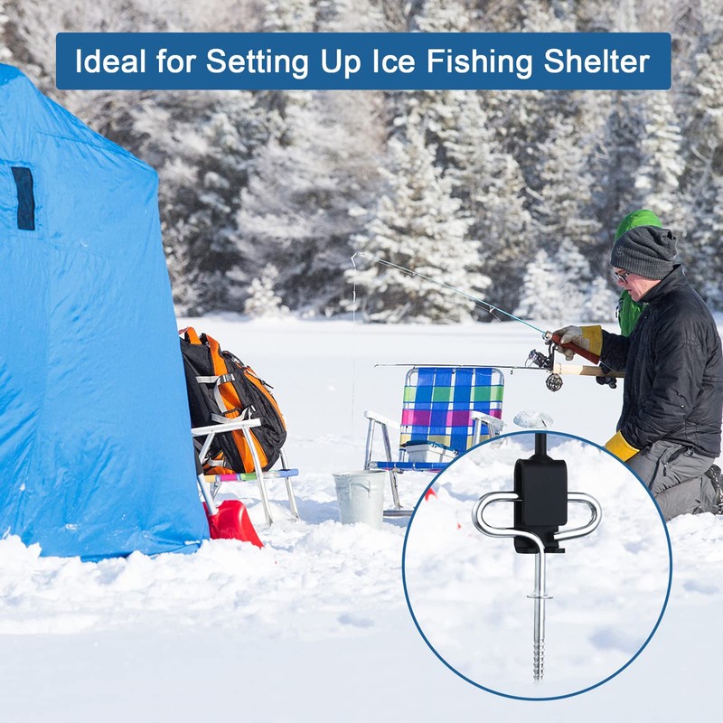 MUMUBOAT Ice Anchor Drill Adapter, Ice Fishing Shelter Accessories, Universal
