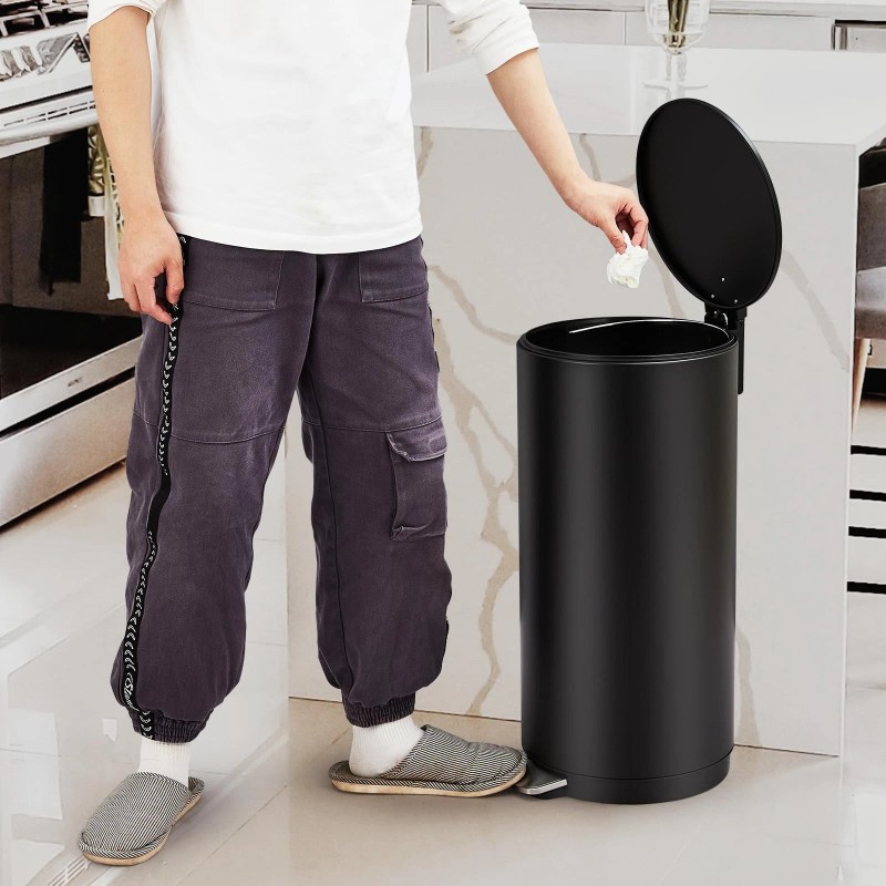 Unbranded 8 Gallon Round Trash Can 30L Modern Garbage Can