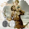 Flongo Saint Christopher Necklace for Men: Cross Saint Christopher Locket