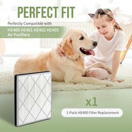 Nisreen HE401 Filter Replacement for Shark Air Puri-fier 4 Filter Replacement, Compatible with Shark Air Puri-fier 4 HE400 HE401 HE402 HE405 Filter, 1-Pack H13 True HEPA with Advanced Odor Lock Filter