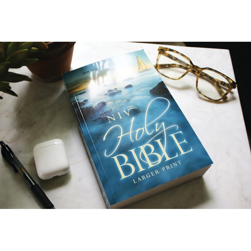 NIV, Holy Bible, Larger Print, Economy Edition, Paperback, Blue, Comfort