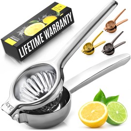 Lemon Squeezer Stainless Steel with Premium Quality Heavy Duty Solid Metal Squeezer Bowl - Large Manual Citrus Press Juicer and Lime Squeezer Stainless Steel - by Zulay Kitchen