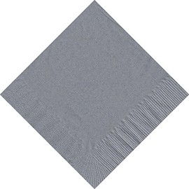 50 Plain Solid Colors Luncheon Dinner Napkins Paper - Silver