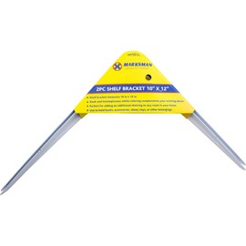 Shelf Bracket Floating Brackets for Kitchen Bedroom Or Bathroom White Heavy Duty Corner Wall Mounted Angle Shelving Support Shelve Brace for Supporting Shelves and Storage Items (2 Pk) (10” X 12”)