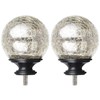 KAMANINA Black Crackle Glass Replacement Finials for 1 Inch Curtain