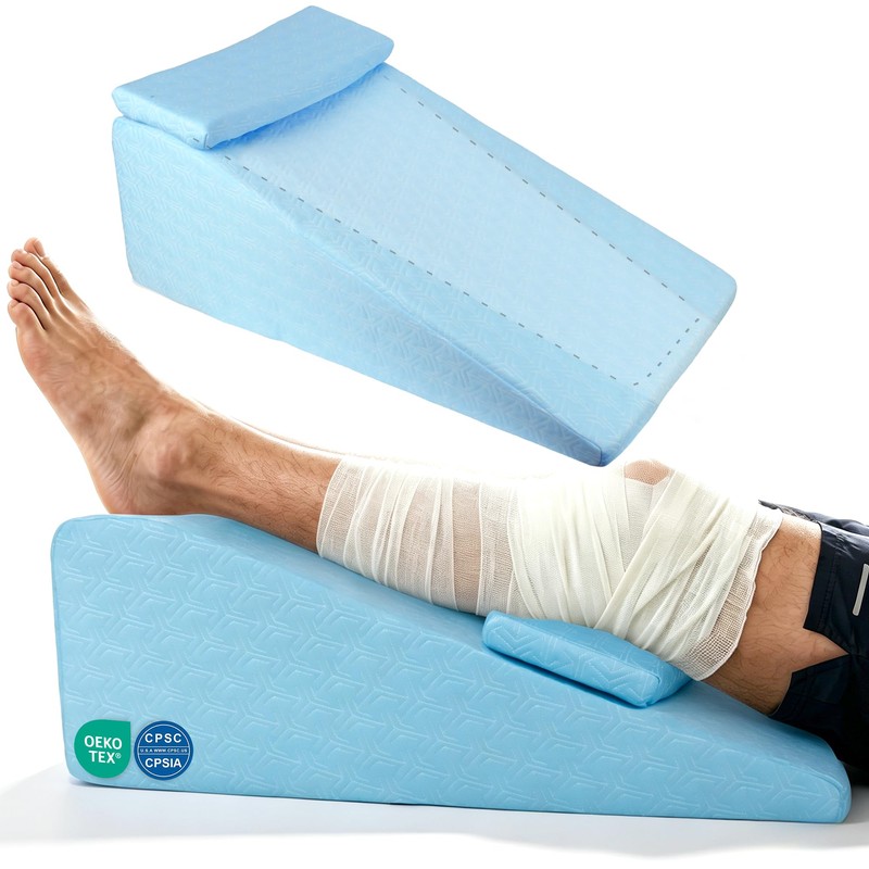Knee Surgery Pillow Straight Double Leg for Swelling & Blood