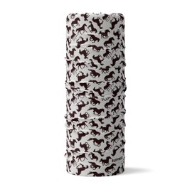 Ruffnek HORSES BLACK & GREY Multifunctional Neck Gaiter Headwear Neckwarmer Riding Snood for men, women & children