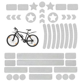 CHDZSW 42-Piece Bicycle Reflector Sticker Set, Bicycle Rims Stickers, Reflectors Bicycle Sticker with Various Shapes, High Visibility Safety Stickers, Night Riding, Wheels, Helmets, Bags