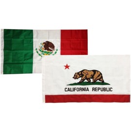 Moon Knives 3x5 3x5 Wholesale Combo Embroidered State California & Mexico Nylon Flag - Party Decorations Supplies For Parades - Prime Outside, Garden, Men Cave Decor Flag