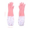 Healvian 2 Pair Dishwashing Gloves with Plush Lining Skid Rubber