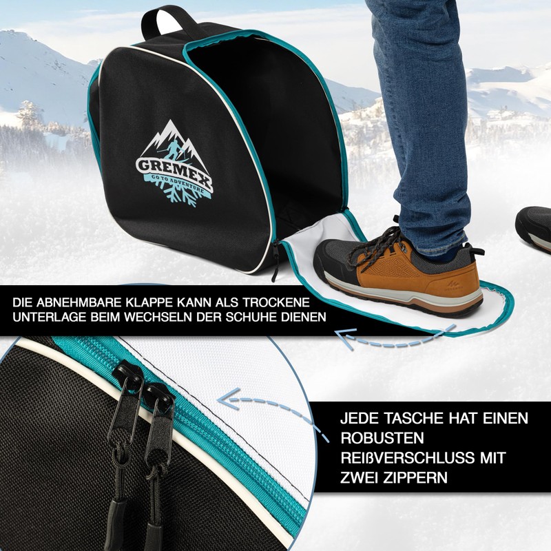 GREMEX Ski Boot Bag with Helmet - Waterproof Ski Boot