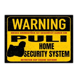Puli Shepherd Dog Warning Security System Door Sign Dog Sign