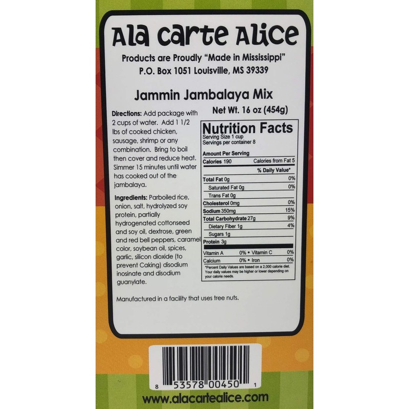 Ala Carte Alice Jammin Jambalaya Soup Mix, 9 Ounce