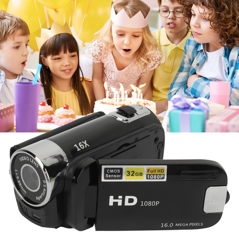 ASHATA D90 Video Camera Camcorder, 1080P 16MP Digital Camera Recorder,
