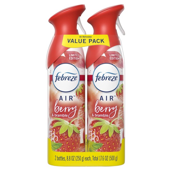 Febreze Air Odor-Eliminating Air Freshener, Berry & Bramble, 2 Ct, 8.8 Fl Oz Each (17.8 Fl oz Total)