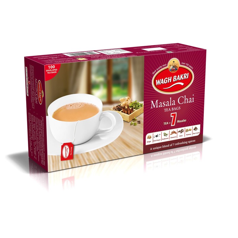 Wagh Bakri Masala Chai Tea Bags with Envelop, 200g