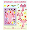 Aowplc 32 Sheets Axolotl Make-a-Face Stickers Mix 'n Match Crafts