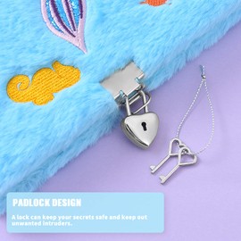 Mermaid Diary Set for Girls Gift Plush Mermaid Journal Notebook with Lock and Keys for Kids Secret A5 Diary with 80 Lined Pages for Writing Drawing Back to School Supplies Birthday Gifts for Girls