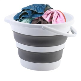 Folding Water Bucket | Water Container Fishing Bucket,Compact Bucket with Handle, Space Saving Outdoor Waterpot, Multifunctional for Household