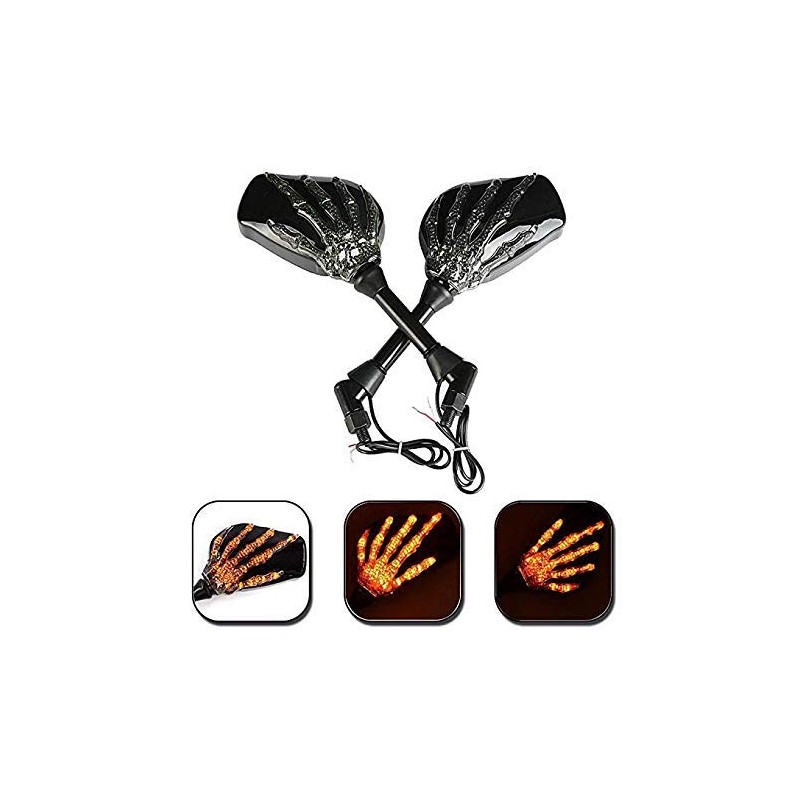 OKSTNO LED Skull Skeleton Hand Claw Side Mirrors Rearview Mirrors