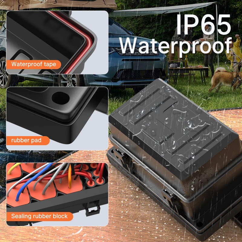 Pre-wired 6 Way Fuse and Relay Box Waterproof 12V Fuse