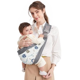Mumgaroo Baby Carrier Newborn from Birth, On the Go Multifunctional, for Babies from 0 to 36 Months, Toddlers up to 15 kg (Grey and White)