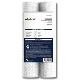 Whirlpool 35-Micron 10" x 2.5" String Wound Whole House Water Filters, NSF Certified Filtration Reduces Sediment for Well Water, WHKF-WHSW, 2-Pack