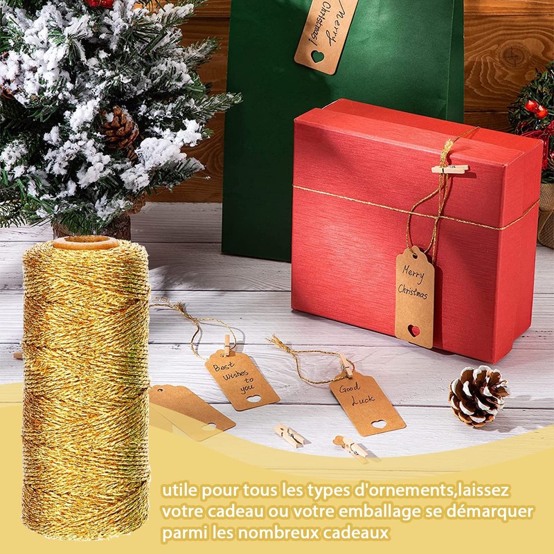 Gold Wire Christmas 100m Gold Metallic Cord Gold Waxed 1.5mm
