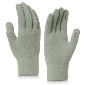 GERIINEER Winter Touch Screen Thermal Gloves with Elastic Cuff Soft Warm Knitted Gloves for Running Skiing Cycling Ladies Men Women