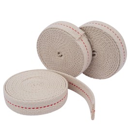 SWATOM 19.7 Feet/3 Rolls Oil Lamp Wicks 3/4 inch Oil Wick for Lamps Cotton Lantern Kerosene Wick Replacement with Genuine Red Stitch