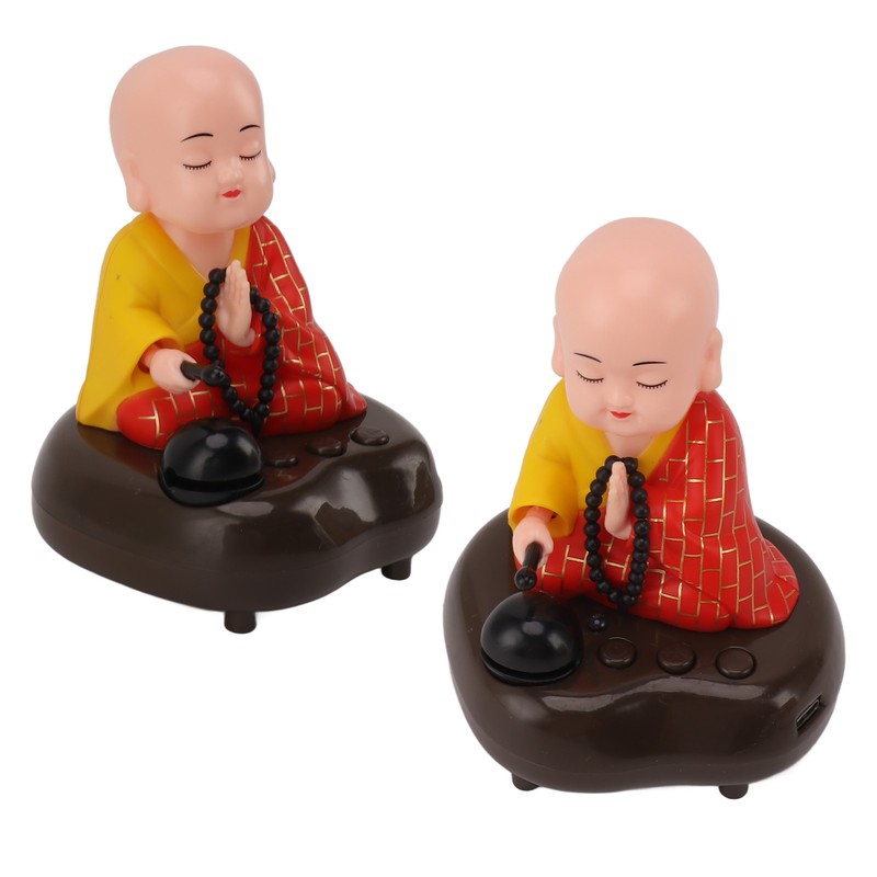 Little Monk Figurine USB Charging 6 Songs Music LED Nodding