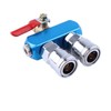 3 Way 6 Port Manifold Block Splitter,1/4" Pneumatic Air Hose