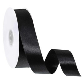 Black Ribbon, 100 Yards 1 Inch Black Satin Ribbon for Gift Wrapping Hair Ribbon Flower Bouquet Silk Ribbons for Crafting Bow Making Wedding Party Home Decoration