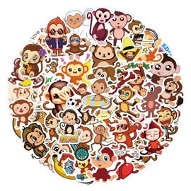 Monkey Stickers,Cute Cartoon Animals Graffiti Stickers,50Pcs Vinyl Waterproof Sticker for Kids Teens,for Phone Laptop Water Bottles Skateboard Computer Phone Luggage Guitar Car Gifts Sticker