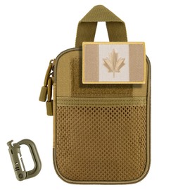 bvya Tactical Molle EDC Pouch Utility Tool Pouch Compact Pocket Organizer with Flag Patch and D-Ring