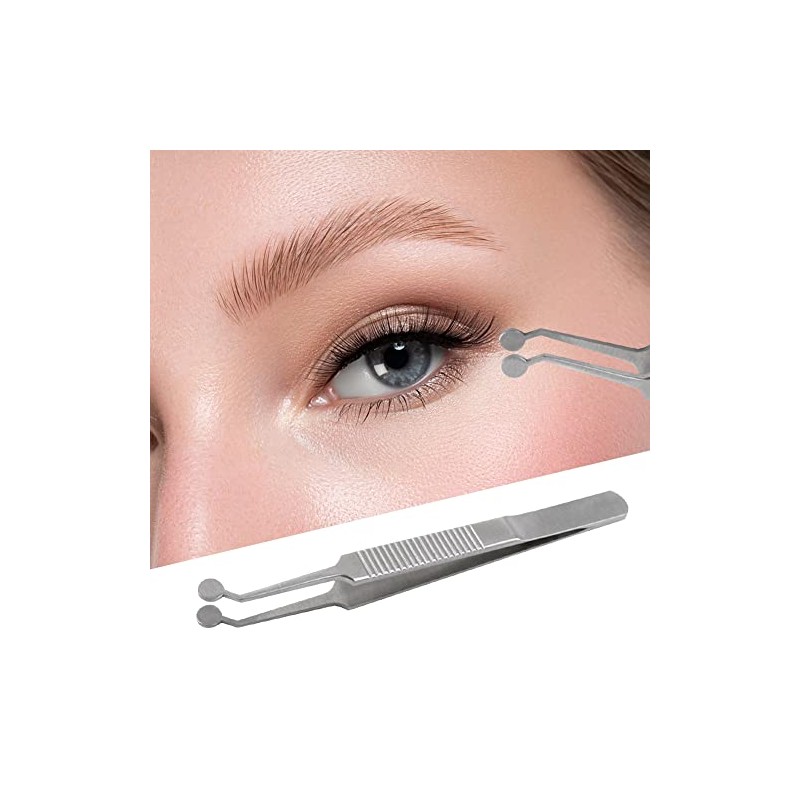 Meibomian Gland Expressor, Stainless Steel Round Tip Eyelid Tweezers