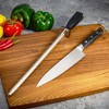 Superior Knife Sharpening Rod, 10 Inch Professional Diamond Brushed Sharpening