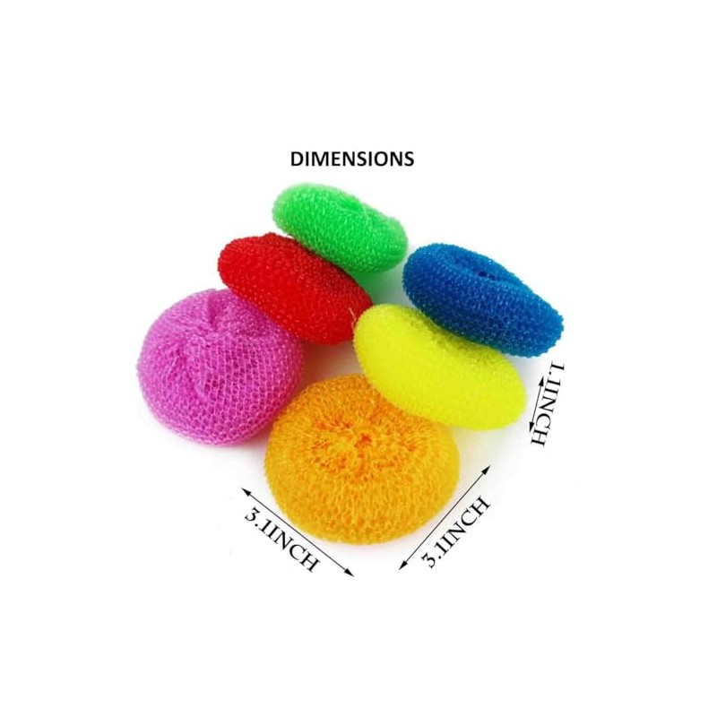 Zale Yardley Scourer Pack of 6, Plastic Scrubbing Scouring, Scrub