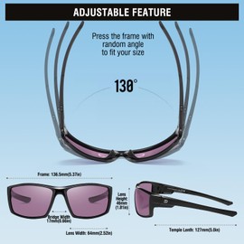 DUCO Polarized Sports Sunglasses for Men Women UV400 Protection Lightweight Frame for Fishing Driving Running F103 (Black Frame Purple Lens)