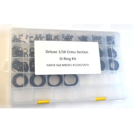 Generic 1/16'' Cross Section O-Ring Kit. 510 Black Nitrile Rubber O-Rings in 25 Sizes. Fits MAX1381KIT