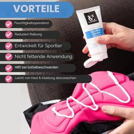VeloChampion Luxury Chamois Cream for Cyclists, Runners and Athletes | Vegan, Cooling, Moisturising Anti-Chafing Cream | Reduces Friction and Chafing | Suitable for Men Women (75 ml)
