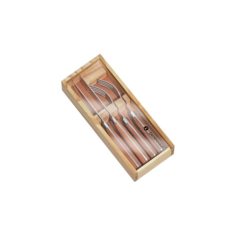 Zassenhaus Steak Cutlery Set of 2 with Pakka Wood Handles,