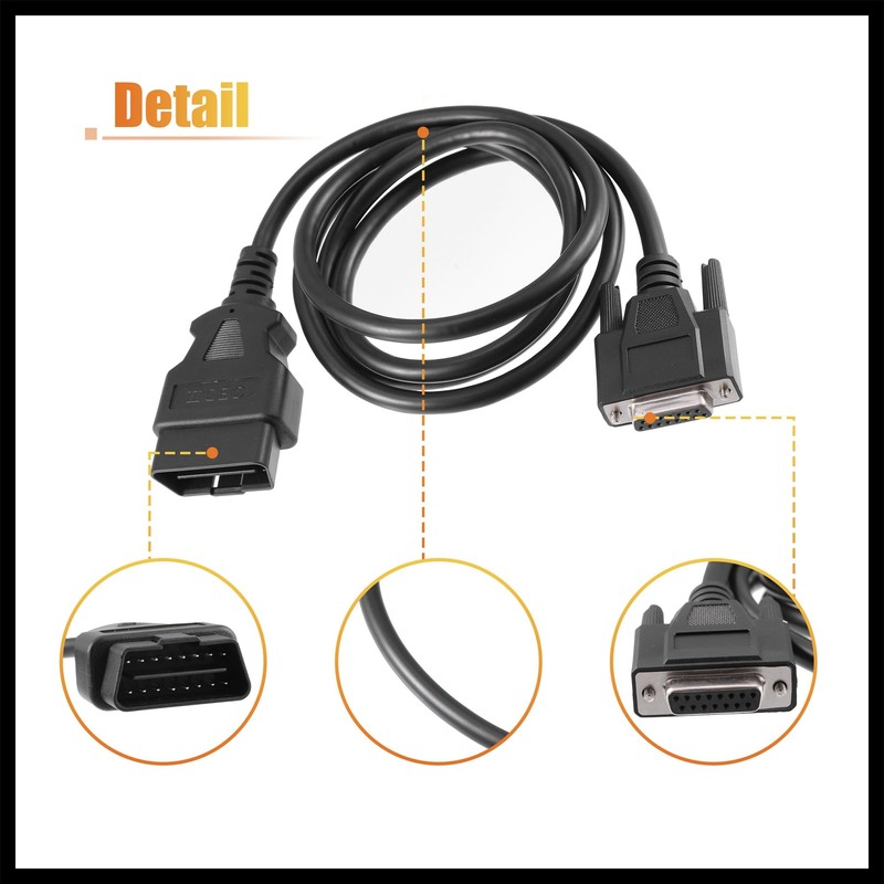 Hihaha OBDII OBD2 Main Cable Diagnostic Tool Adapter Connector Cable