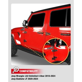 ZQULOYO Door Hinge Kit for Jeep Wrangler JL JT 2018-2024,Compatible with Jeep Wrangler JL Unlimited 4-Door & Gladiator JT 2018 2019 2020 2021 2022 2024 (8 Pack 4-Door)
