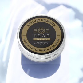 BodFood Australia Styling Pomade - Medium Hold, Enhanced Shine Pomade for Men, 100g, Versatile Styling for All Hair Types