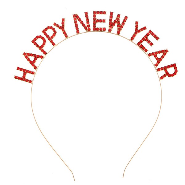 Mookiraer Christmas Headband - Sparkly Rhinestone New Year Tiara Headband