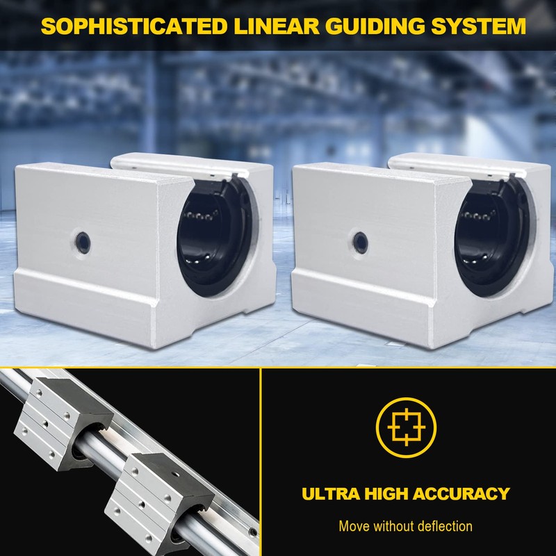DEEPDREAM 4pcs SBR20UU Aluminum Block 20mm Linear Motion Ball Bearing