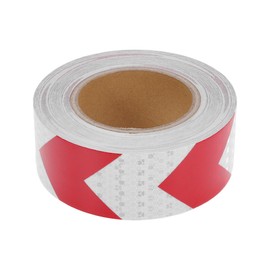 HEROFFIX 1 Pcs Safety Warning Reflective Tape Increased Visibility Reflective Strips 82.02ftx1.97" Red,White PVC