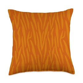 Gray & Gold Publishing Orange Red Yellow Zebra Print Animal AEW003 Throw Pillow, 18x18, Multicolor